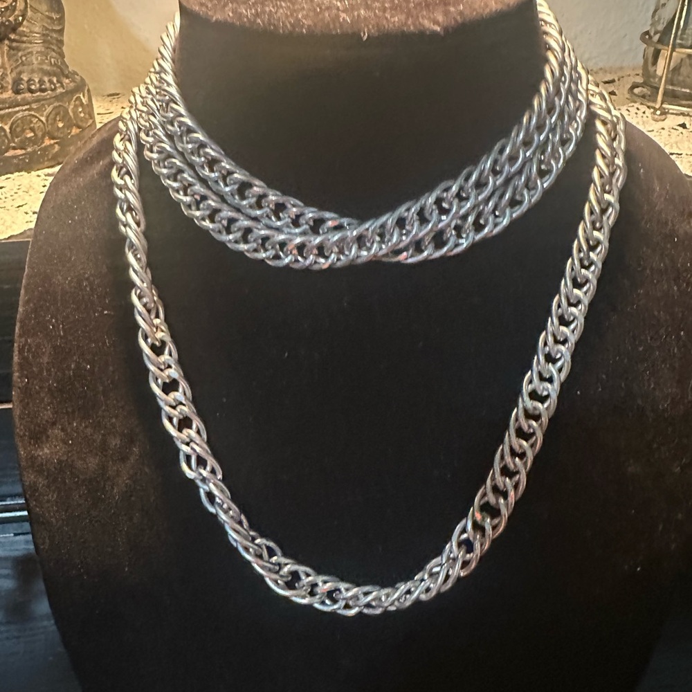 Striking Silver Woven Chain Necklaces